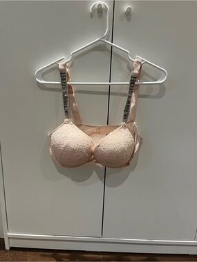2 for $30 - Victoria Secret Bombshell Pink Lace Push-Up OG Rhinestones